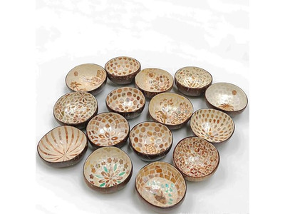 नारियल कटोरा पार्टी सजावट इको-फ्रेंडली सेट 36 वॉबल फ्री ऑल नैचुरल