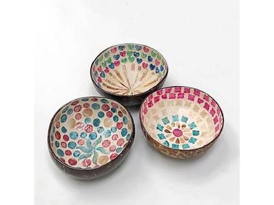 नारियल कटोरा पार्टी सजावट इको-फ्रेंडली सेट 36 वॉबल फ्री ऑल नैचुरल