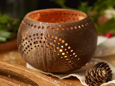 नारियल मिक्सिंग कटोरा छोटे हाथ से तराशे गए कटोरे प्राकृतिक लकड़ी जैविक बच्चे