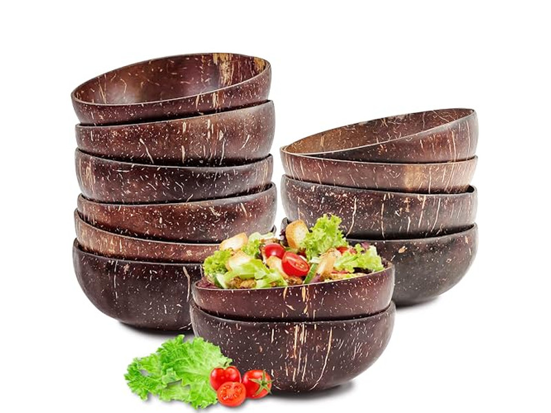 आटा कटोरा नारियल का खोल लोगो हस्तनिर्मित लकड़ी का देहाती लकड़ी का उपकरण ट्रे