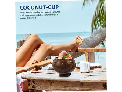 100% नारियल के कटोरे नारियल-छिलका-कटोरा खुरदुरा कटोरा जंबो 12 सेमी स्नैक आधा छिलका