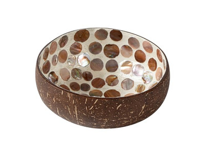 अकाई सलाद कटोरा सेट हस्तनिर्मित शिल्प उपयोगी नारियल बंदर मोज़ेक आधे खोल