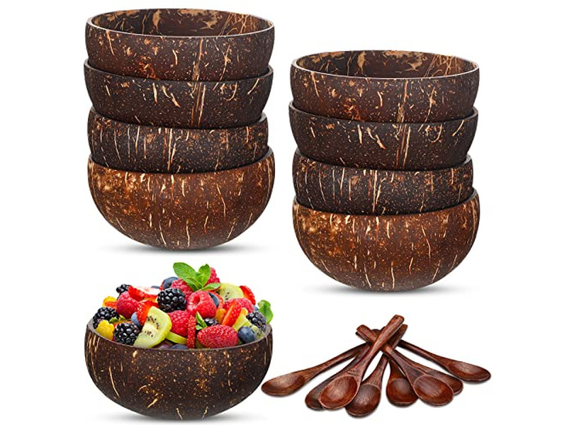 नारियल कटोरा प्रिंट सस्ते बड़े सफेद छिद्र बक्से नारियल का लोगो छिलका कटोरे शैली