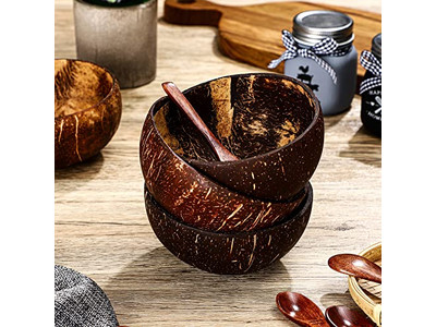 नारियल कटोरा प्रिंट सस्ते बड़े सफेद छिद्र बक्से नारियल का लोगो छिलका कटोरे शैली