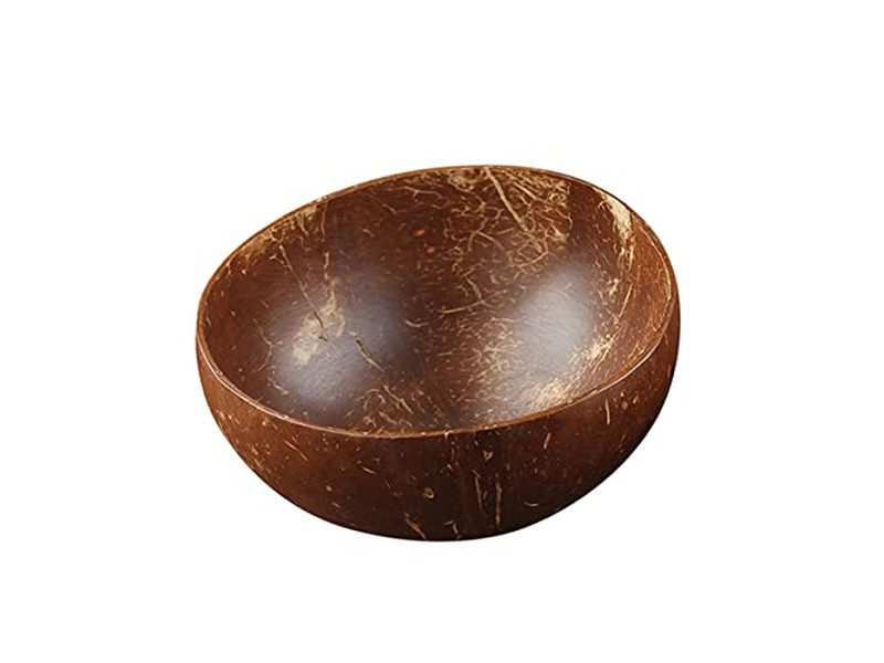 नारियल का खोल ढक्कन के साथ लकड़ी का चम्मच और कटोरा अकाई कटोरे चम्मच बड़े सलाद 10 पैक