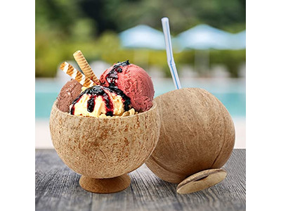 नारियल के खोल का उत्पाद स्नैक्स डिश चम्मच वियतनाम बड़ा आकार कटोरा अपना लोगो