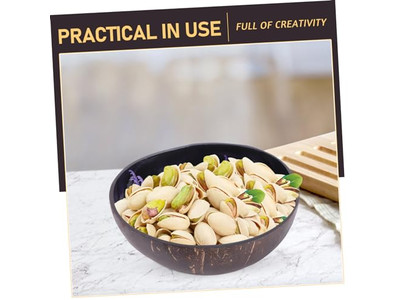 नारियल के खोल का अनप्रोसेस्ड कुंजी भंडारण हस्तनिर्मित सेवा कटोरा सेट बड़ा आकार कच्चा