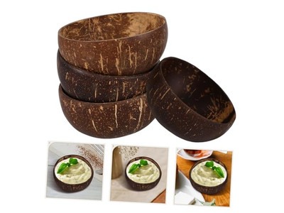 रात का खाना नारियल कटोरा खाली कटोरे मैनुअल हस्तशिल्प खोल स्पूम छोटा साधारण