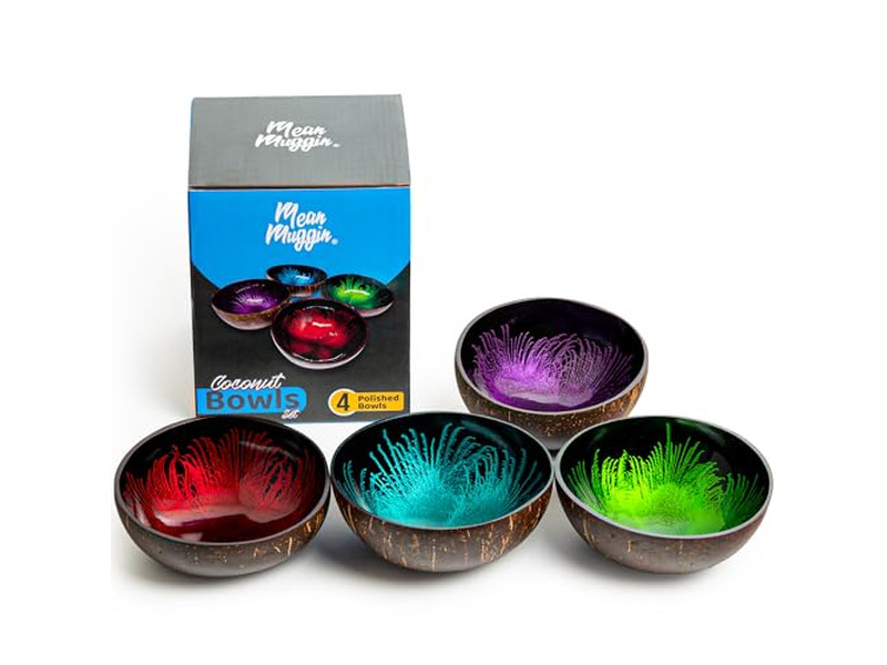 पारिस्थितिकीय कटोरा सेट हस्तनिर्मित लकड़ी के कटोरे नारियल के लिए सूप हीरा आकार