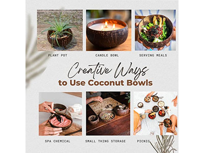 जंबो सर्विंग बाउल सलाद कटोरे खोल 500Ml नारियल का खोल थोक लकड़ी का मोमबत्ती