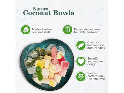लकड़ी के कटोरे का सेट बड़ा नारियल कच्चा ढक्कन गर्म सजावट हस्तनिर्मित उत्पाद